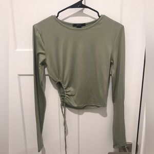 FOREVER 21 Knit Crop Top Sage Medium